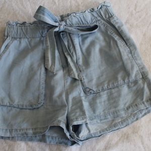 ROMEO & JULIET Couture Denim Shorts with Tie